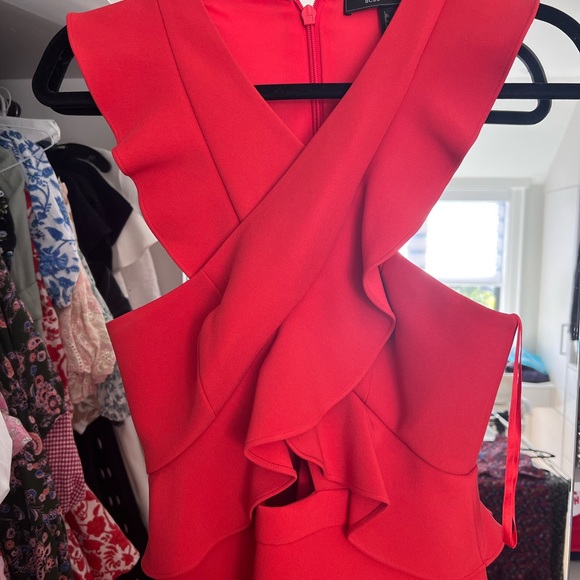 BCBG Red Cocktail Dress Size 0 - Picture 3 of 5